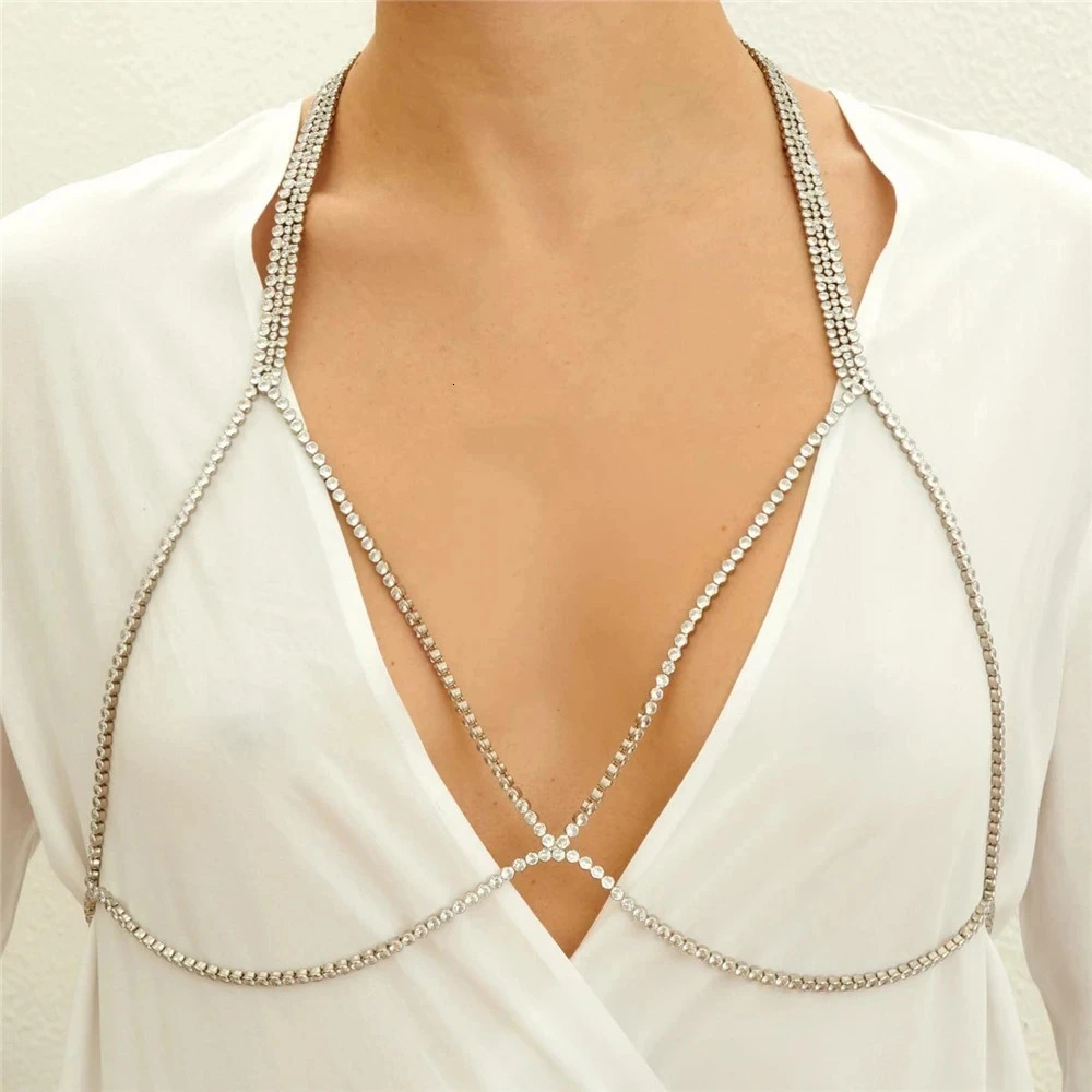 Simple Chest Chain Bikini Jewelry for Women Crop Top Brazilian Summer Beach Fashion Bra Chain Brest Body Jewelry Gifts 260120