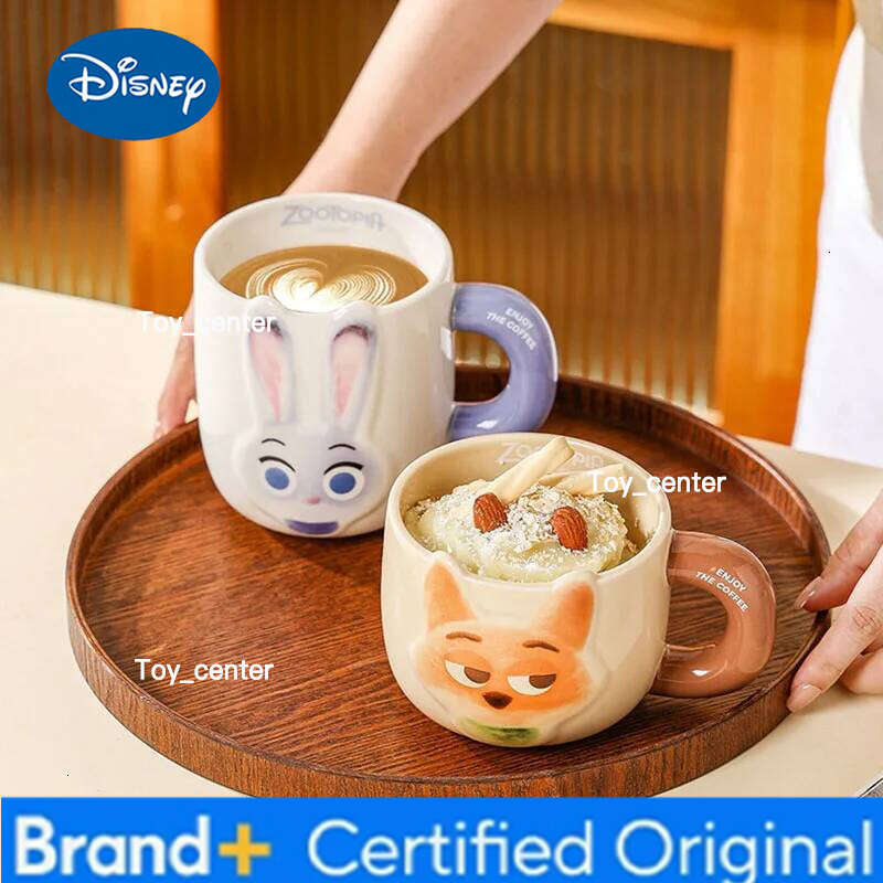 Disney Animal Ceramic Mug Heat-resistant Coffee Breakfast Milk Oat With Handle Large Capacity Relief Couple Cup Gift H2602051