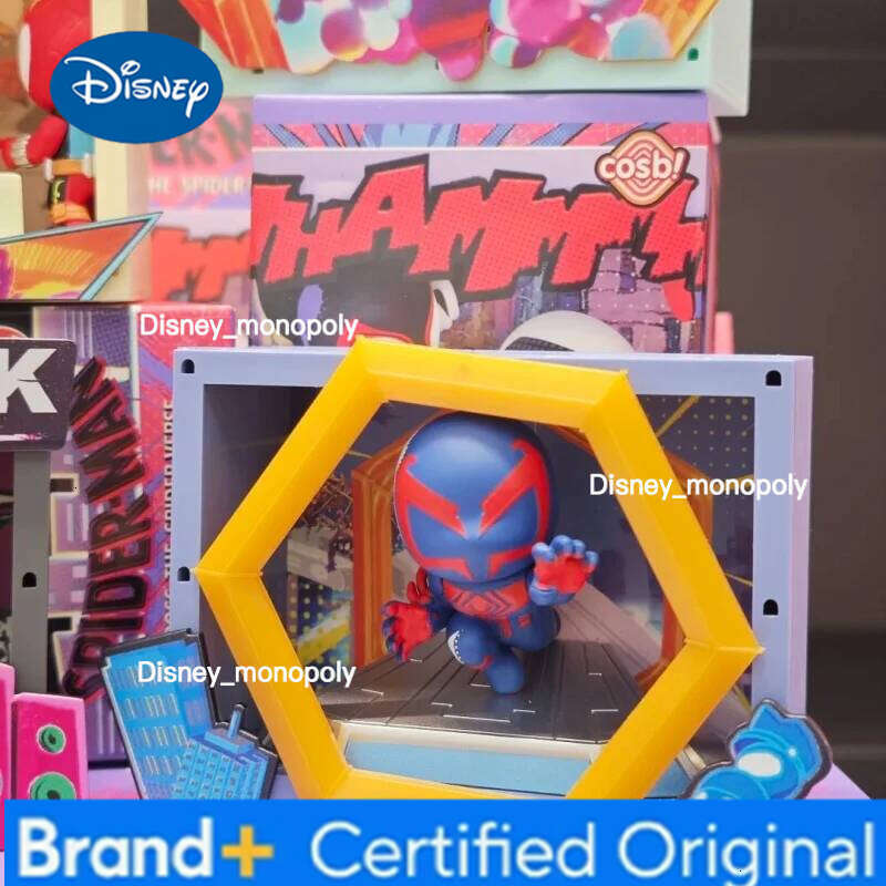 Disney In Stoc Kmarvel Spider-Man Across The Spider-Verse Cosbi Scene Blind Box Collect Decoration Anime Figure Toys Kids Birthday Gift H260205