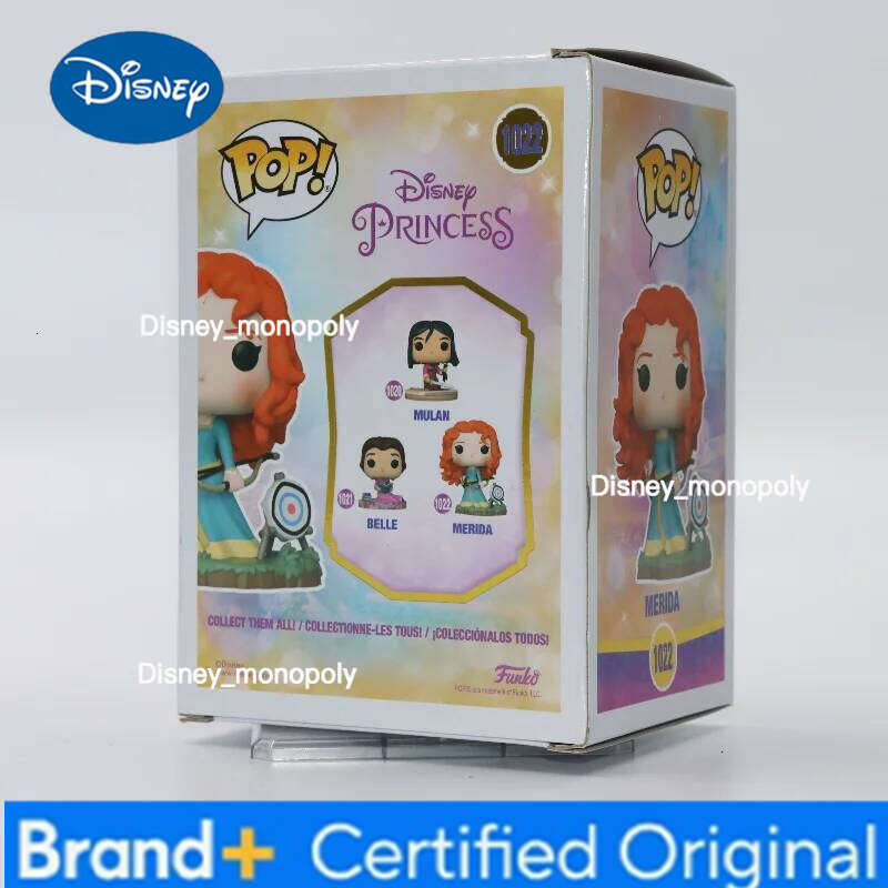 Disney Original Funko Pop Princess Brave Merida Anime Action Figure Vinyl Figurine Model Toy Gift Collectible Desk Decor H260205