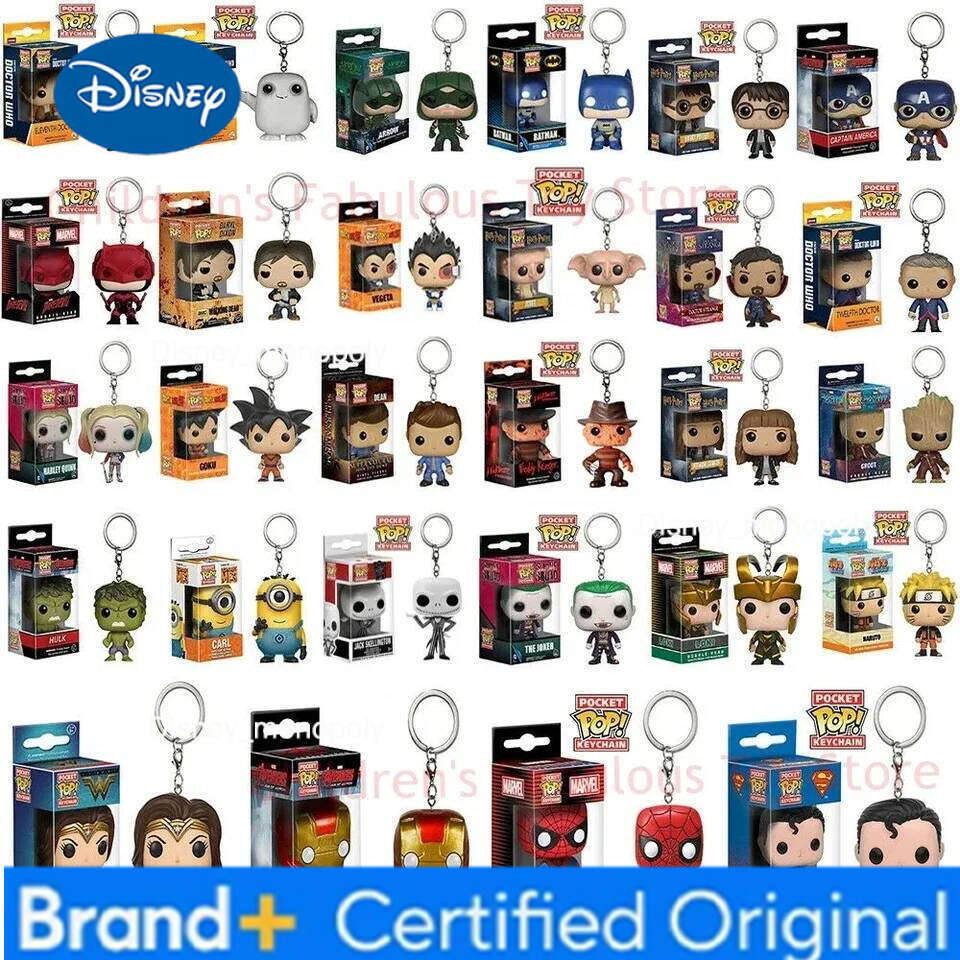 Disney FUNKO NEWest Arrival Spiderman Series Gwen Keychains Thor Keychain Captain America Action Figures Toys with Box H260205