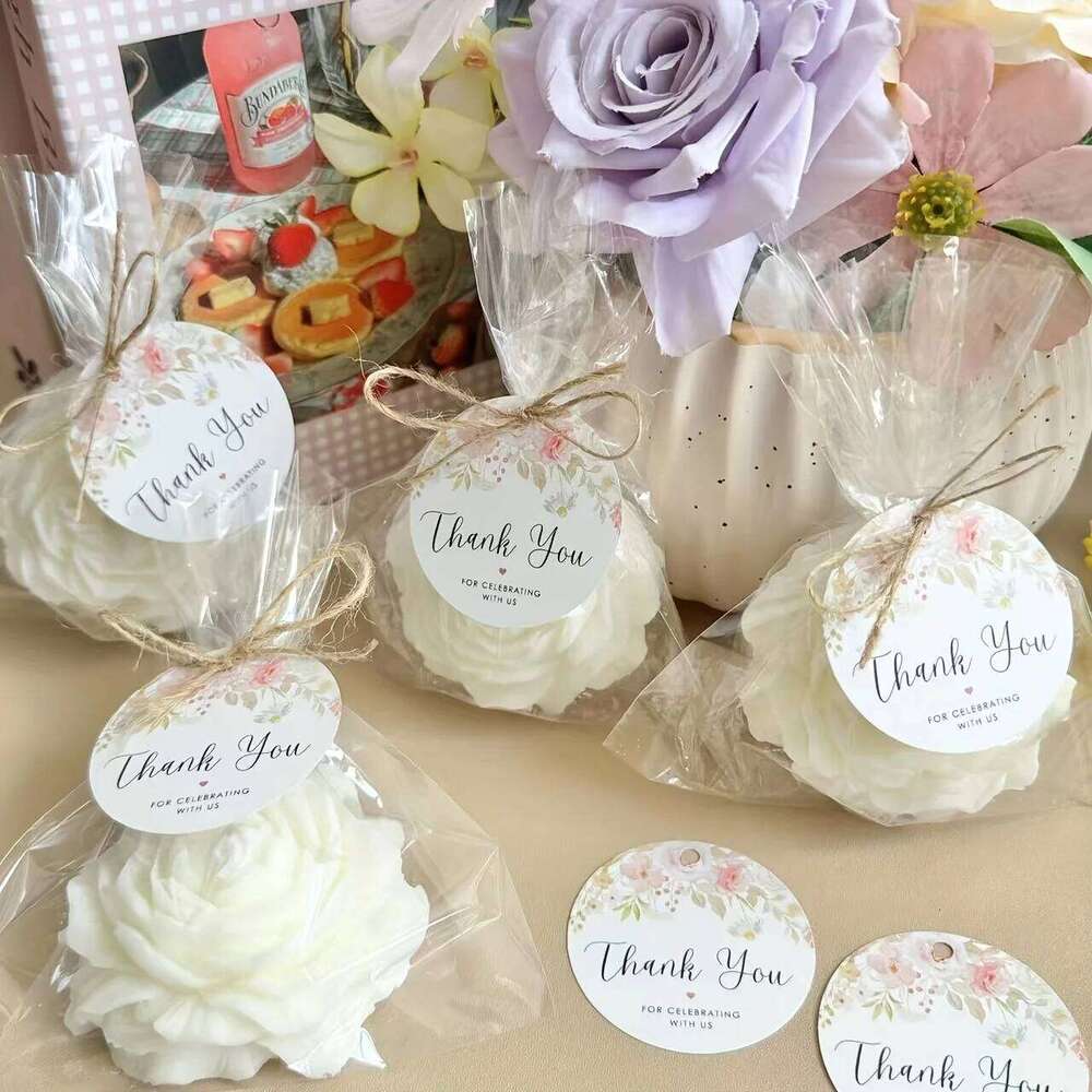 10sets Rose Flower Decorative Candles for Wedding Guest Gifts, Bridal Shower Table Decor, Party Centerpieces, Gift Display S260204