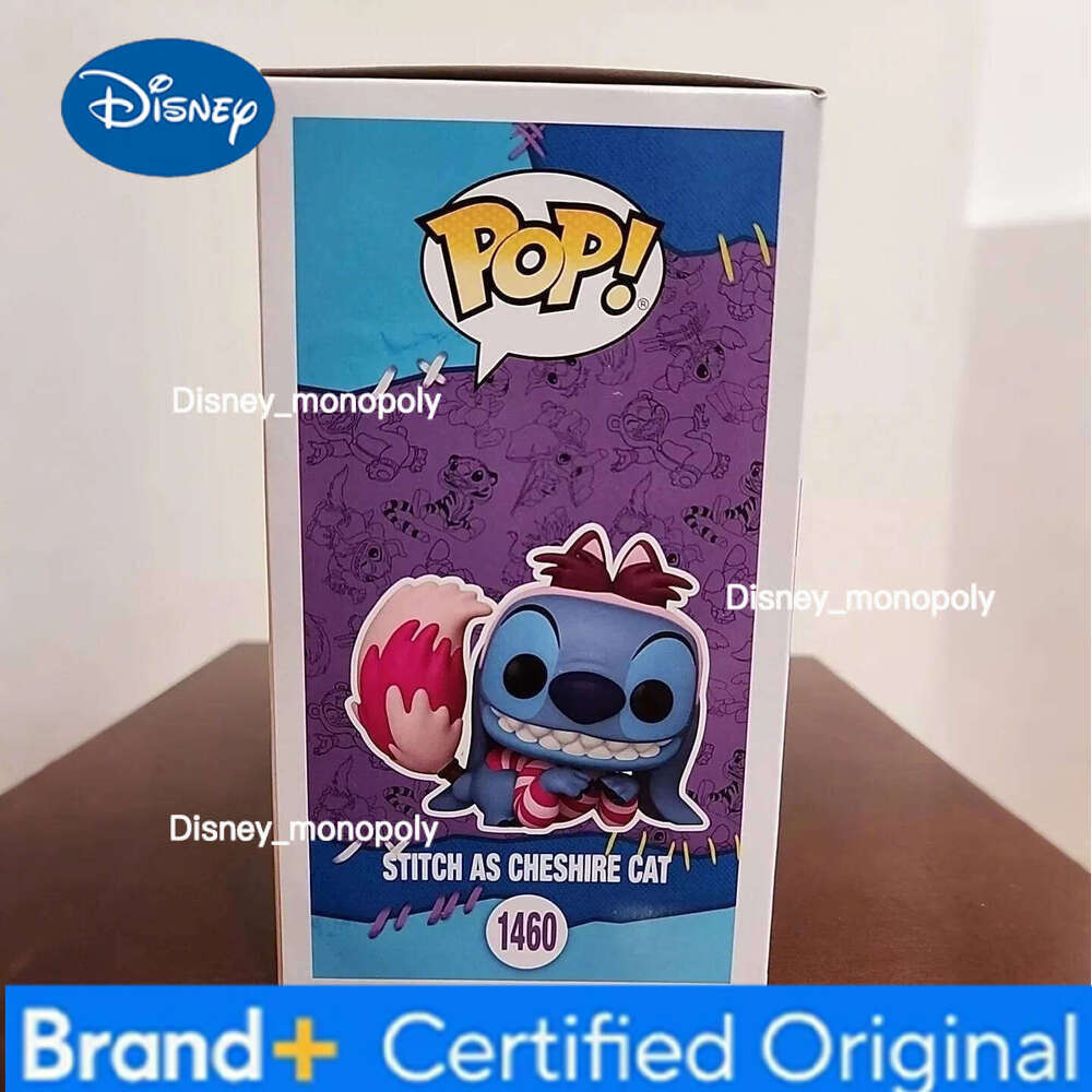Disney as Cheshire Cat #1460 Glitter Figures Funko Pop Lilo Stitch 3 inch Vinyl Figure Collectible Limited Edition Model Toy H260205