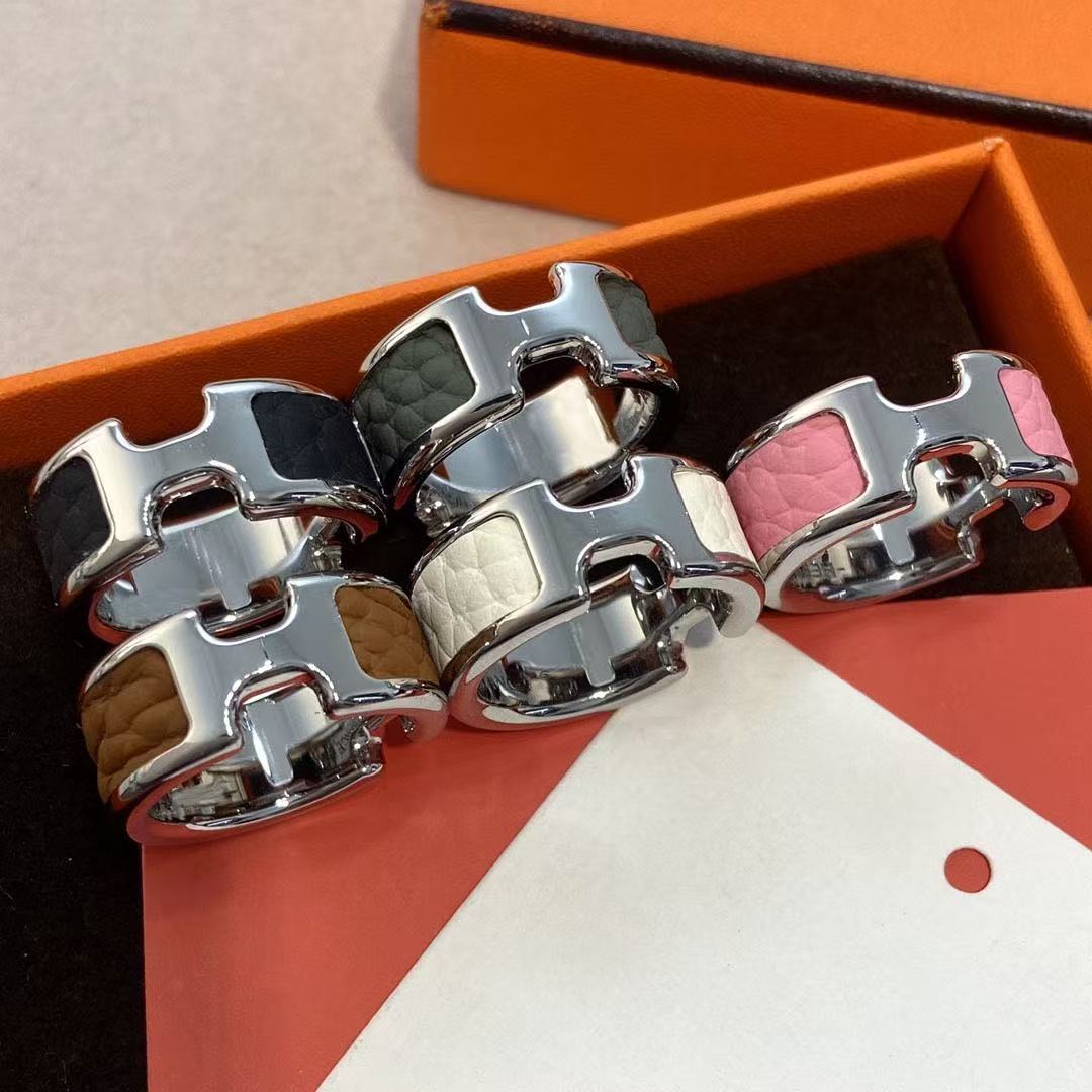 designer ring for women mens unisex luxurious leather love rings sier rose ring couple lovers engagement ring jewelry size 5-11