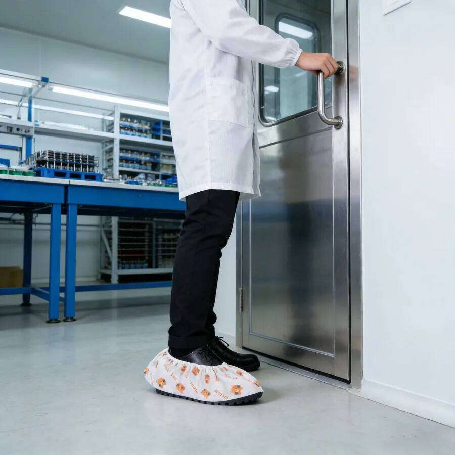 50PCS Cute Bear Disposable Shoe Covers Waterproof Non-Slip Nonwoven Booties Indoor Home Use S260204