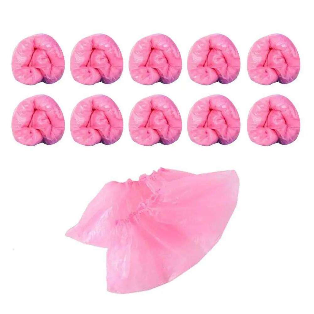 100Pcs Disposable Plastic Shoe Covers Cleaning Overshoes Protective S260204