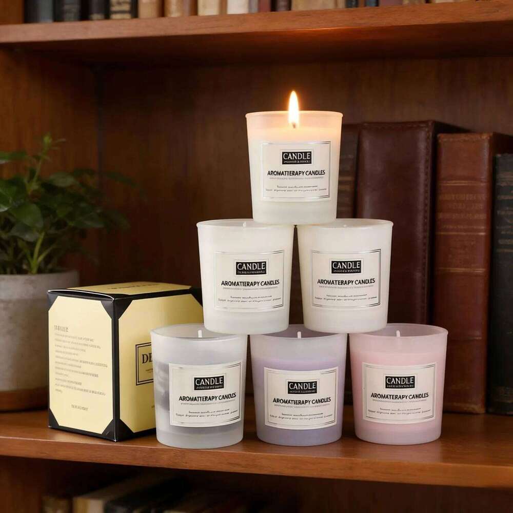 1pc Minimalist Matte White Glass Cup - Non-Toxic Scented Decor, Cozy Candle for Office Living Room Bedroom H260205