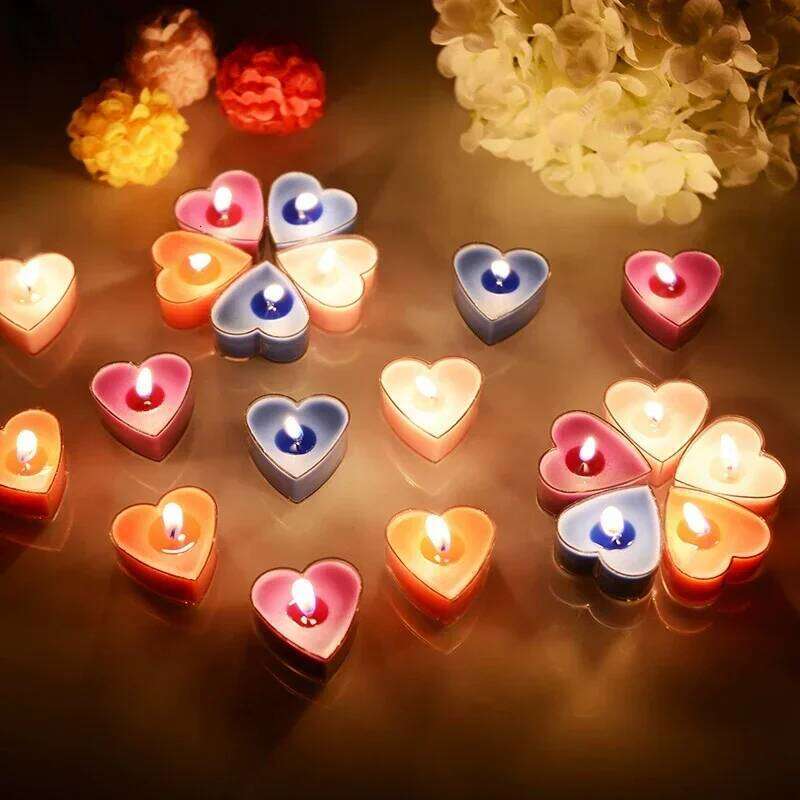 9 Creative Heart-shaped Candles/set Romantic Birthday Lover Dinner Proposal Scene Candles S260204