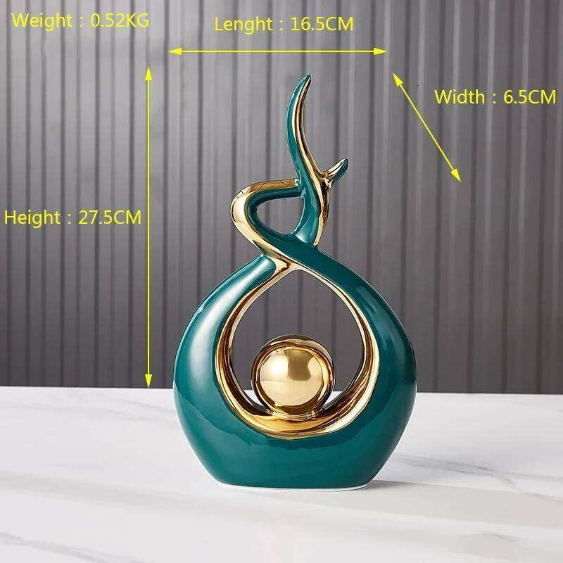 Nordic Home Decor Figurines for Interior Living Room Desk Ceramics Decoration Accessories Statue Sculpture Feng Shui Ornaments S260204