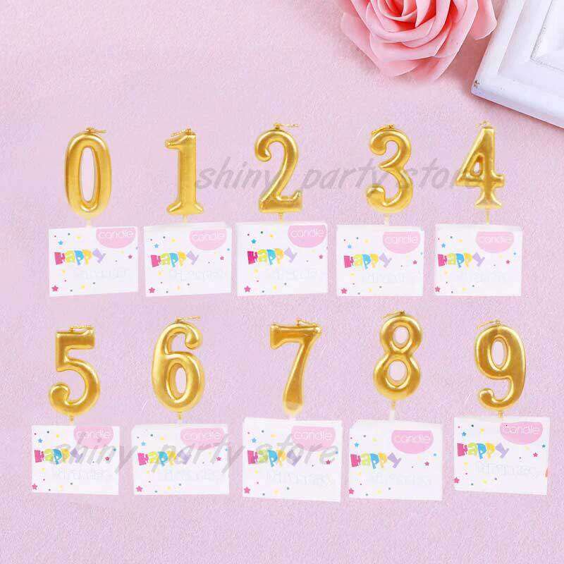 Golden Number With Letter Birthday Gold Plated Cake PVC Box Creative Decoration Candle Manufacturer Wholesale S260204