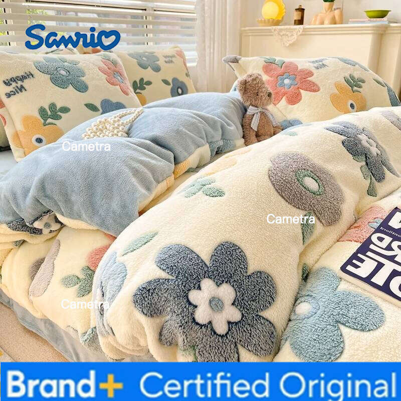 Sanrio 1pc Warm Quilt Cover Cartoon Style Duvet Velvet and Plush Winter housse de couette Home Comforter Covers No Pillowcase H260205