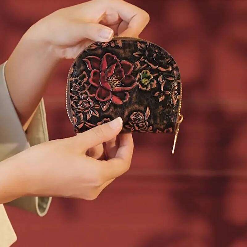 Vintage PU Leather Female Small Wallet Luxury Flowers Pouch Handbag For Women Coin Purse Card Holders Clutch Z260205