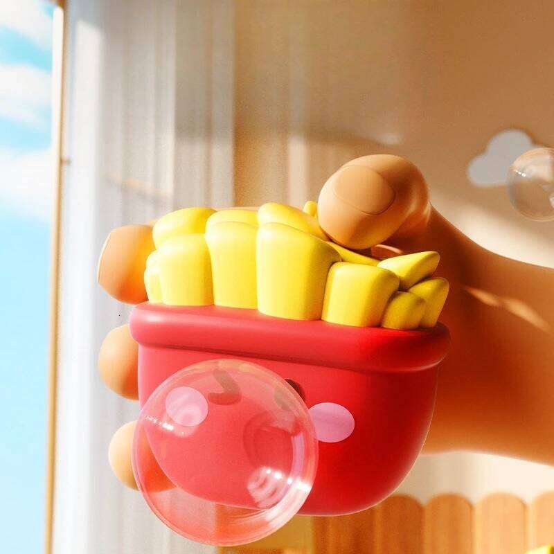Creative Gourmet Burger French Fries Pinch Decompression Artifact Squeeze Blowing Bubbles Small Ornaments S260204