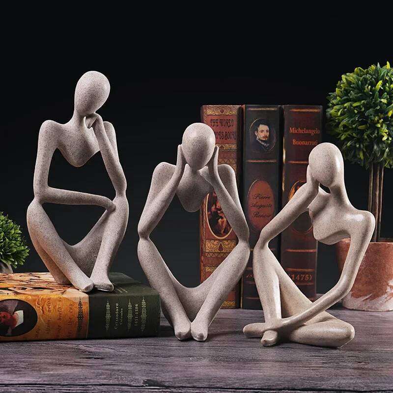 Nordic Abstract Sculpture Thinker Statue Resin Figurine Office Living Room Home Decoration Accessories Decor Crafts Ornaments S260204