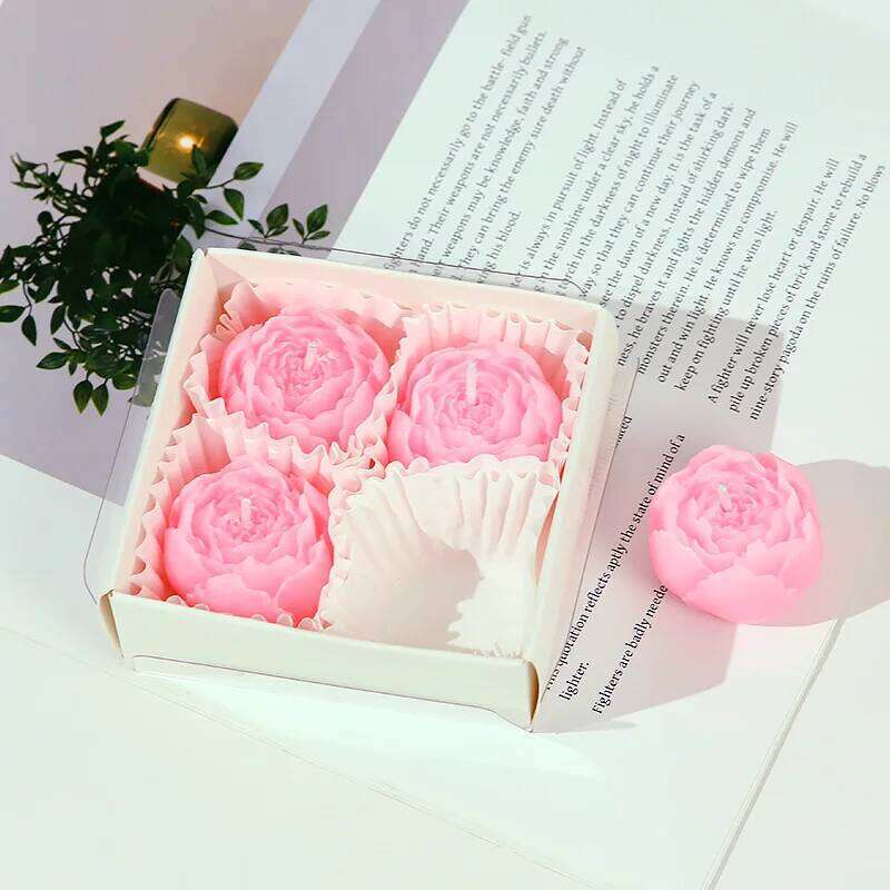 4PC Rose Wax Fragrance Candles Gift Of Artificial Roses Aromatherapy Home Decoration Ornaments S260204