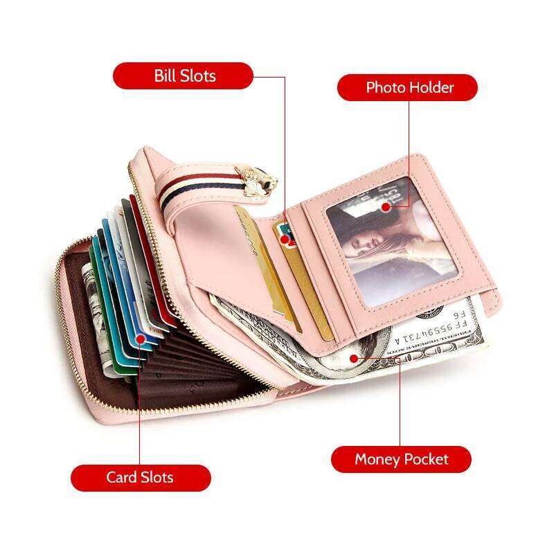 FOXER Card Holder Split Leather Women Coin Purse Lady Zipper Wallet High Quality Cute Short Wallets With Pendant Z260205