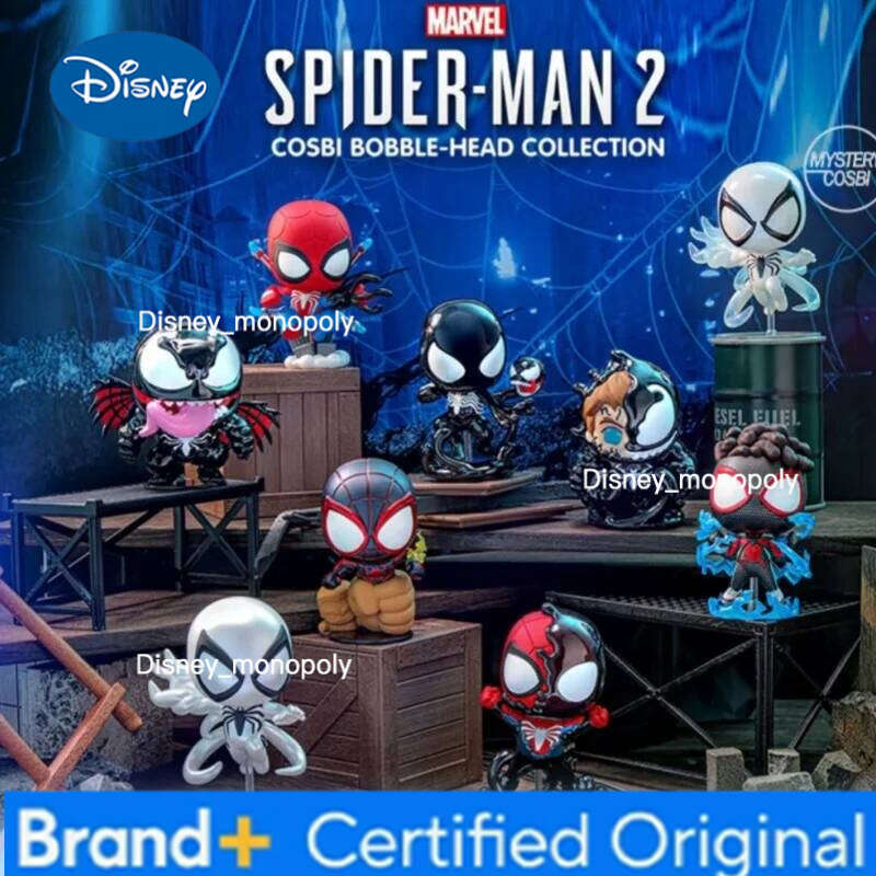 Disney Marvel Spider-Man 2 Blind Peter Parker Venom Cosbi Bobble-Head Figure Exclusive Collectible Mystery Box Toys Kids Gift H260205