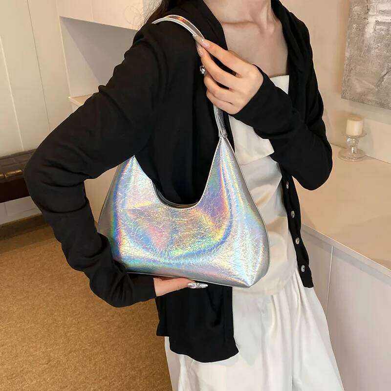 Fashion Underarm Shoulder Bags For Women PU Leather Pure Color Armpit Hobo Bag 2024 New Luxury Designer Purses And Handbag Y260204