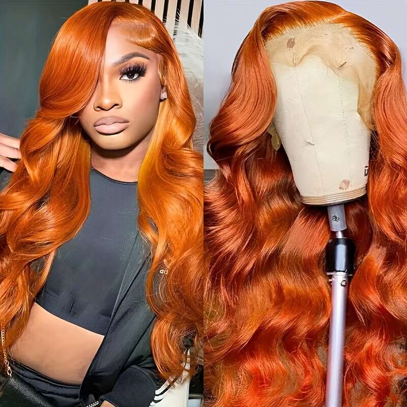 200 Density Highlight Human Front Wig With 13X4 HD Lace - Pre-Plucked Baby Hair & Natural Hairline, Honey Blonde Ombre Col Lighter To Darker, Body Wav