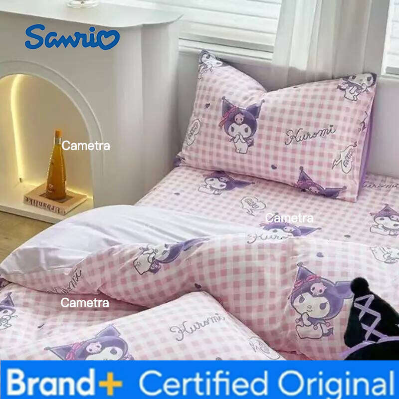 Sanrio 1.2-1.5m New Cartoon Pure Of Four Pieces My Melody All Cotton Set High-End Bed Sheet Quilt Cover H260205