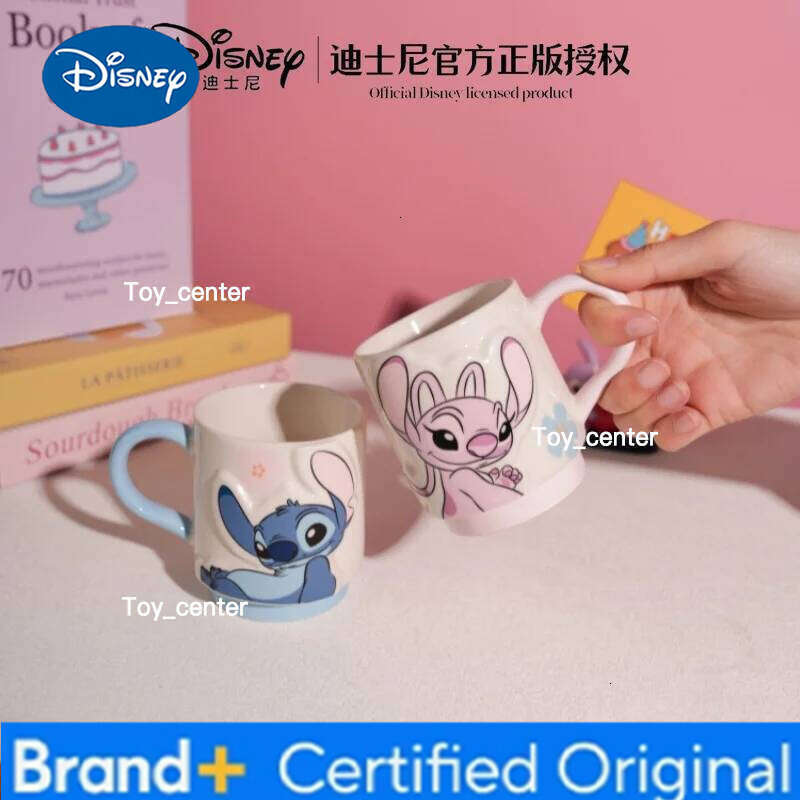 Disney Stitch Ceramic Mugs Large Capacity Cute Office Ladies Home Couple Water Cups High Aesthetic Value Action Toy Figures H260205