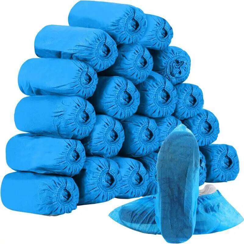 100Pack Disposable Non-Woven & Shoe Durable Non Slip Overshoes Boot Covers for Indoor Outdoor Home Floor S260204