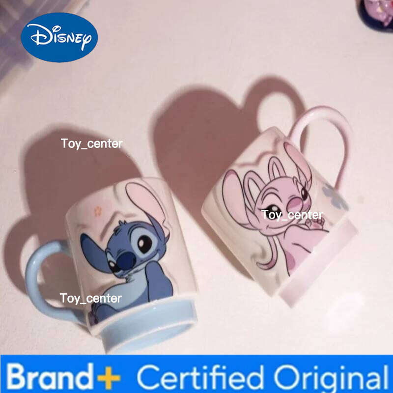 Disney Stitch Ceramic Mugs Large Capacity Cute Office Ladies Home Couple Water Cups High Aesthetic Value Action Toy Figures H260205