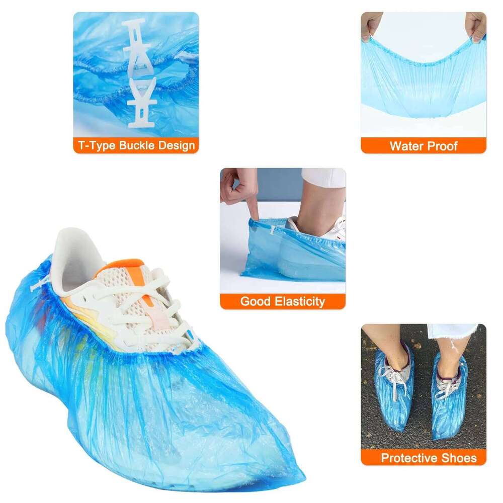 100PCS disposable waterproof shoe covers, stain-proof, durable, dust-proof and rainy days, suitable for home, office, laboratory S260204