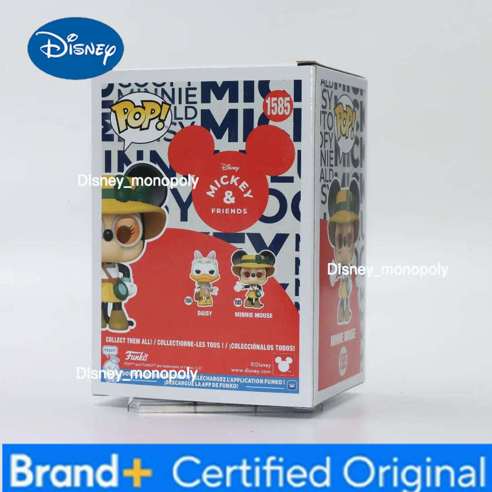 Disney Original Funko Pop Mickey Anime Minnie Mouse #1585 Action Figure Doll Model Gift for Kids Collectible Desk Decor H260205
