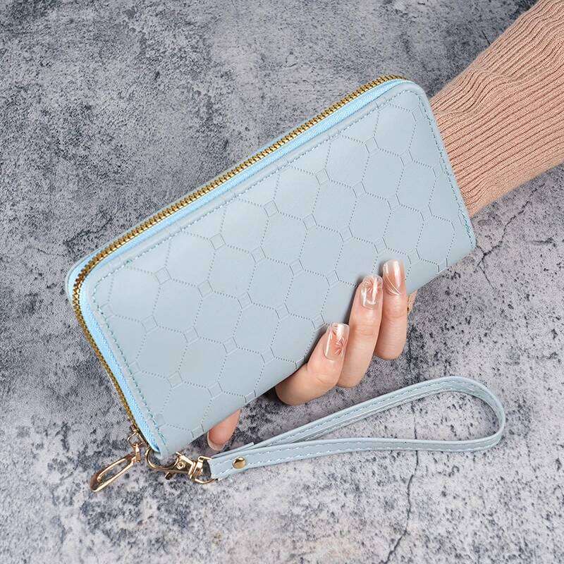 2024 new wallet Korean cute long coin purse large capacity lady multi-card zipper holding mobile phone bag female Z260205