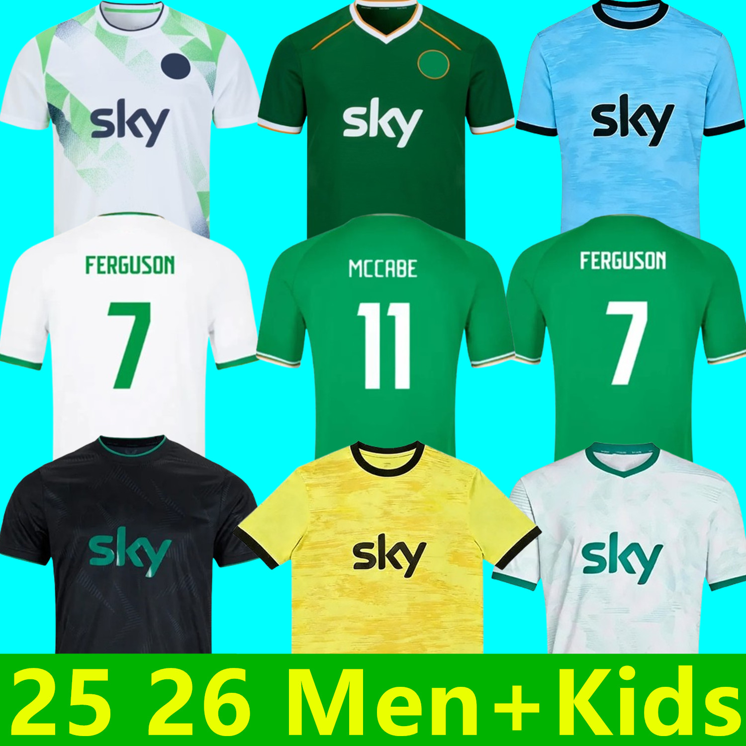 25 26 27 Ireland Home Green Soccer Jerseys Kit IDAH DOHERTY DUFFY St.Patrick's Day world cup 2026 White Tops Tee Egan BRADY KEANE Hendrick McClean PARROTT Football Shirt