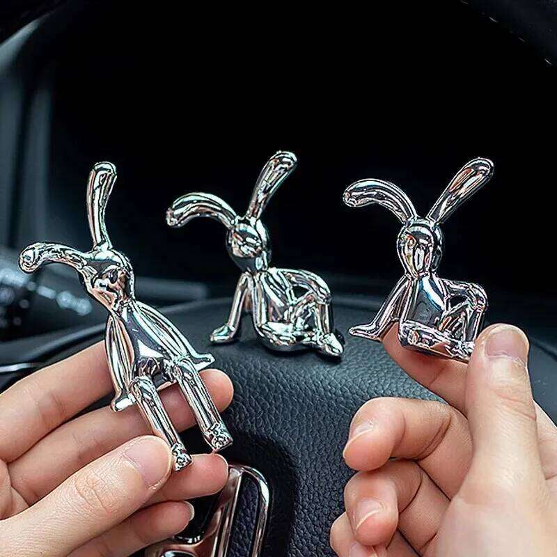 2PC Long-Eared Rabbit Double Statue Cartoon Accessories Living Room Bedroom Car Decoration Desktop Decorative Ornamet S260204