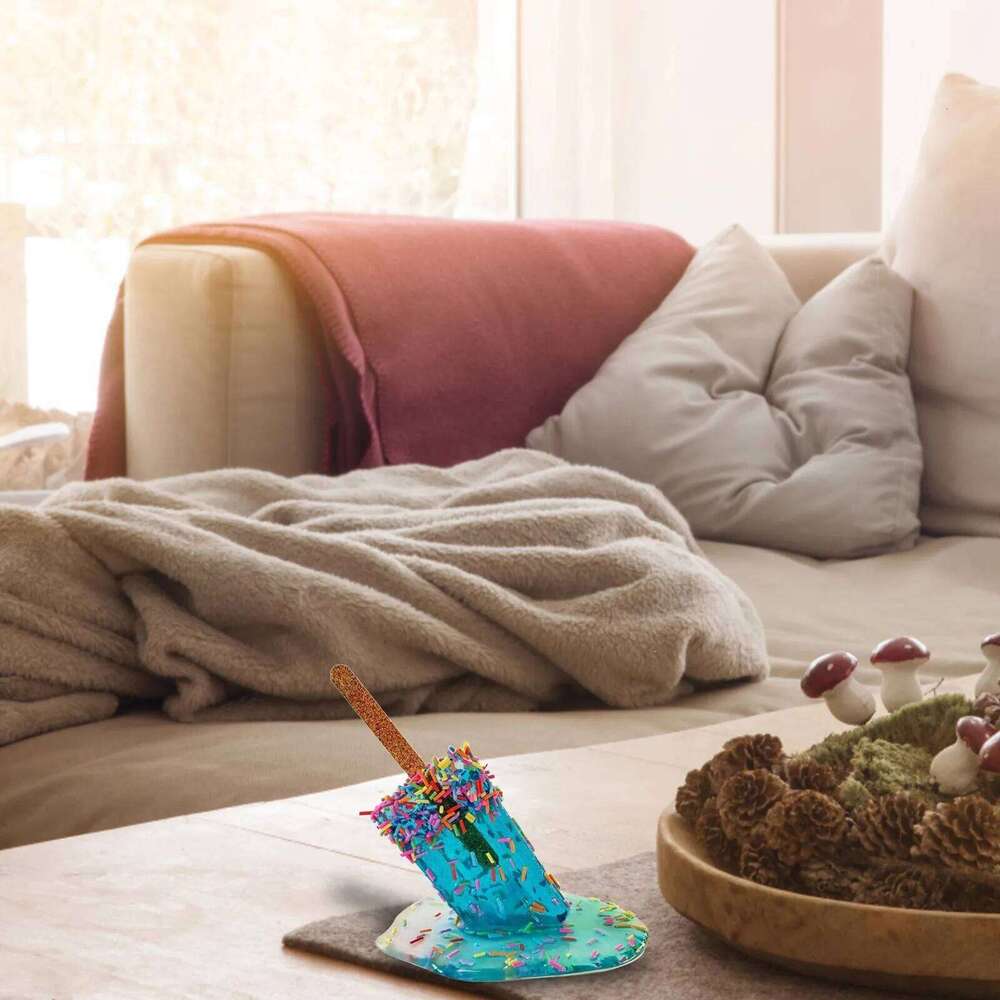 Ice Cream Ornaments Melting Popsicle Sculpture Resin Decoration Craft Art Figure Housewarming Gifts Home Decor S260204