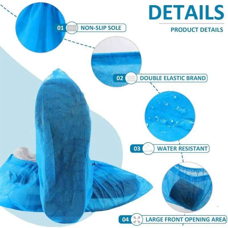 Disposable Non-Woven 50Pack & Shoe Durable Non Slip Overshoes Boot Covers for Indoor Outdoor Home Floor S260204