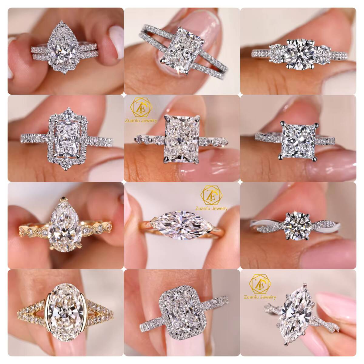 Luxury 9k 14k 18k Solid Gold Diamond Engagement Rings IGI Certified 3CT Oval Lab Grown Diamond Ring for Bride Wedding Jewelry