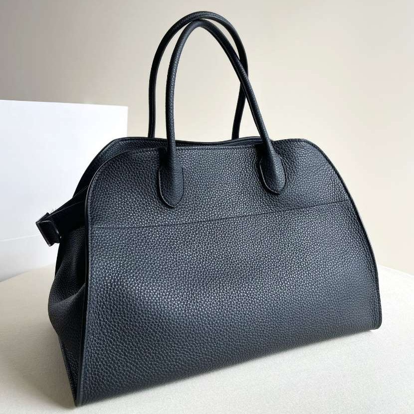 Designer Handbag Fashion Margaux Bag Quiet Luxury Tote in original Italian Leather with 22K Gold-Plated Hardware