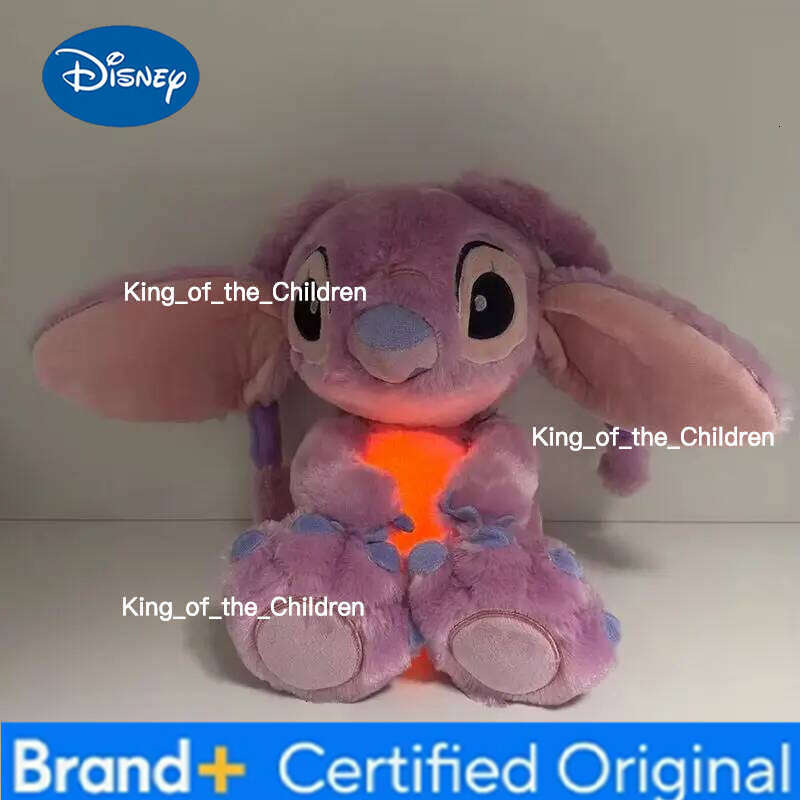 Disney Lilo&Stitch Plush Doll Breathing Kawai Soothing Toy Baby Music Light Pink Stitch Children Christmas Surprise Gift H260205