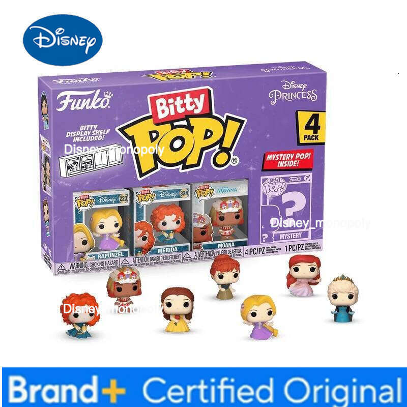 Disney Funko Bitty Pop Cinderella Snow White Princess Blind Box 4 Pack Mini Action Figure Collect Limited Model Toys Girl Gifts H260205