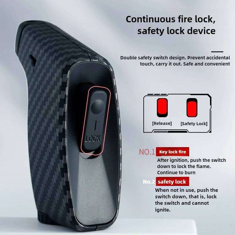Fashion Mini Windproof Jet Flame Lighter, Refillable Butane Torch for Cigar & Outdoor, Portable Stylish Pocket Lighter S260207