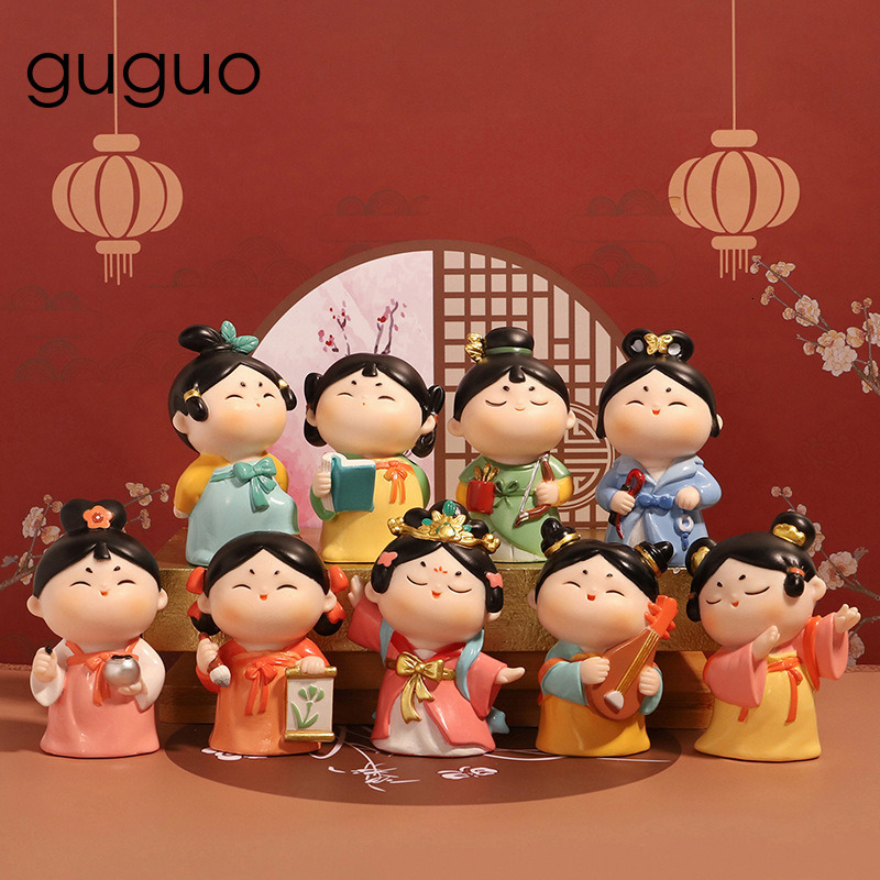 Guguo Free Shipping New Designer Bag Tang Dynasty Lady Blind Box Figurine Vinyl Decoration Handicraft Small Ornament Xi An Tourism Cultural Creative D