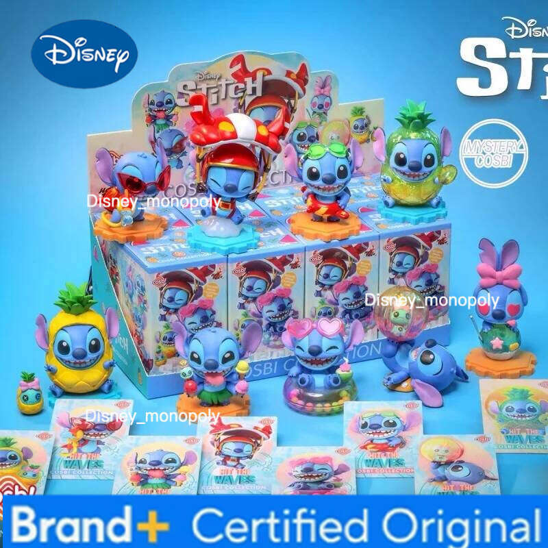 Disney Hot Toys Original Starcraft Baby Holiday Series Stitch Blind Box Mini Collection Doll Q Edition Trendy Play Figurine Gift H260205