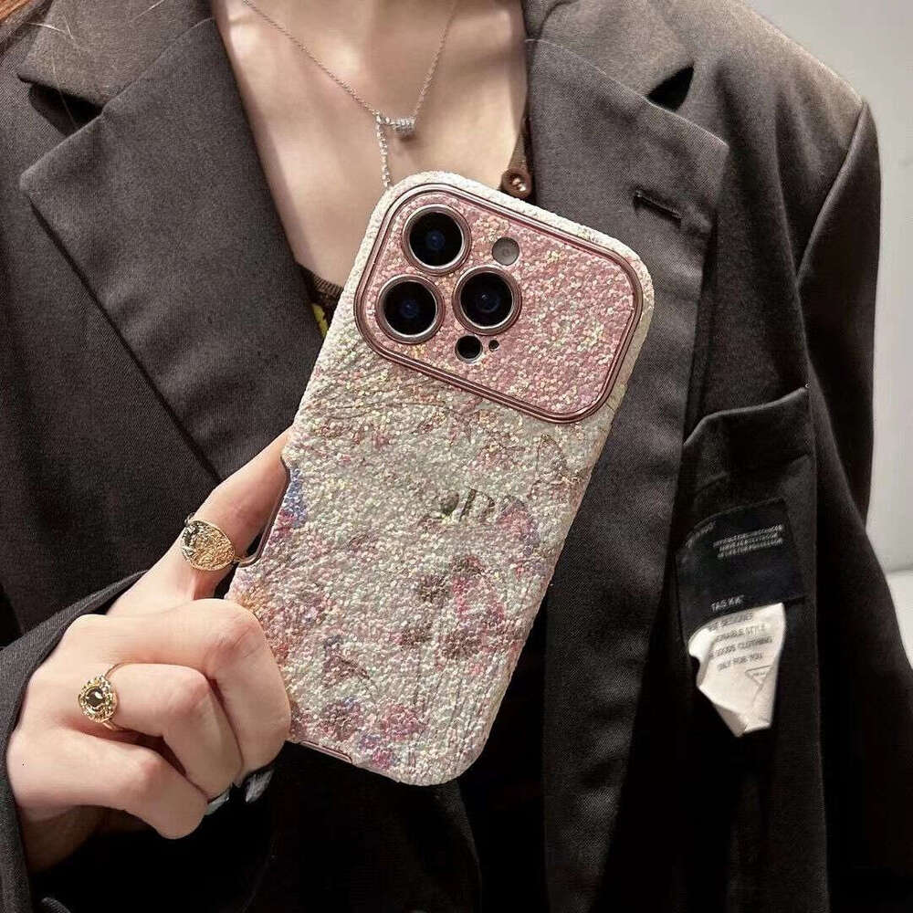 Trendy Brand D Large Window Sequin 3D Flower Apple 17 Pro Max Phone Case Iphone 16/13 Shockproof 15 ZHAOFEITOYO