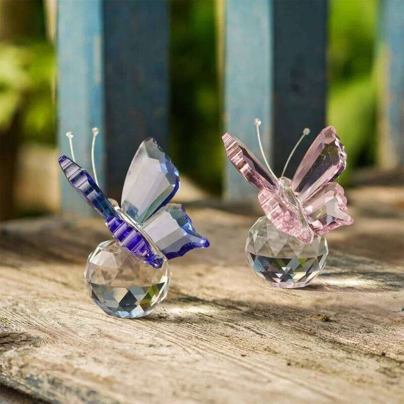 Cut Butterfly Ornament Decoration for Office Home Bedroom Crystal Ball Figurine Desk Table Window Ornaments Gifts S260204