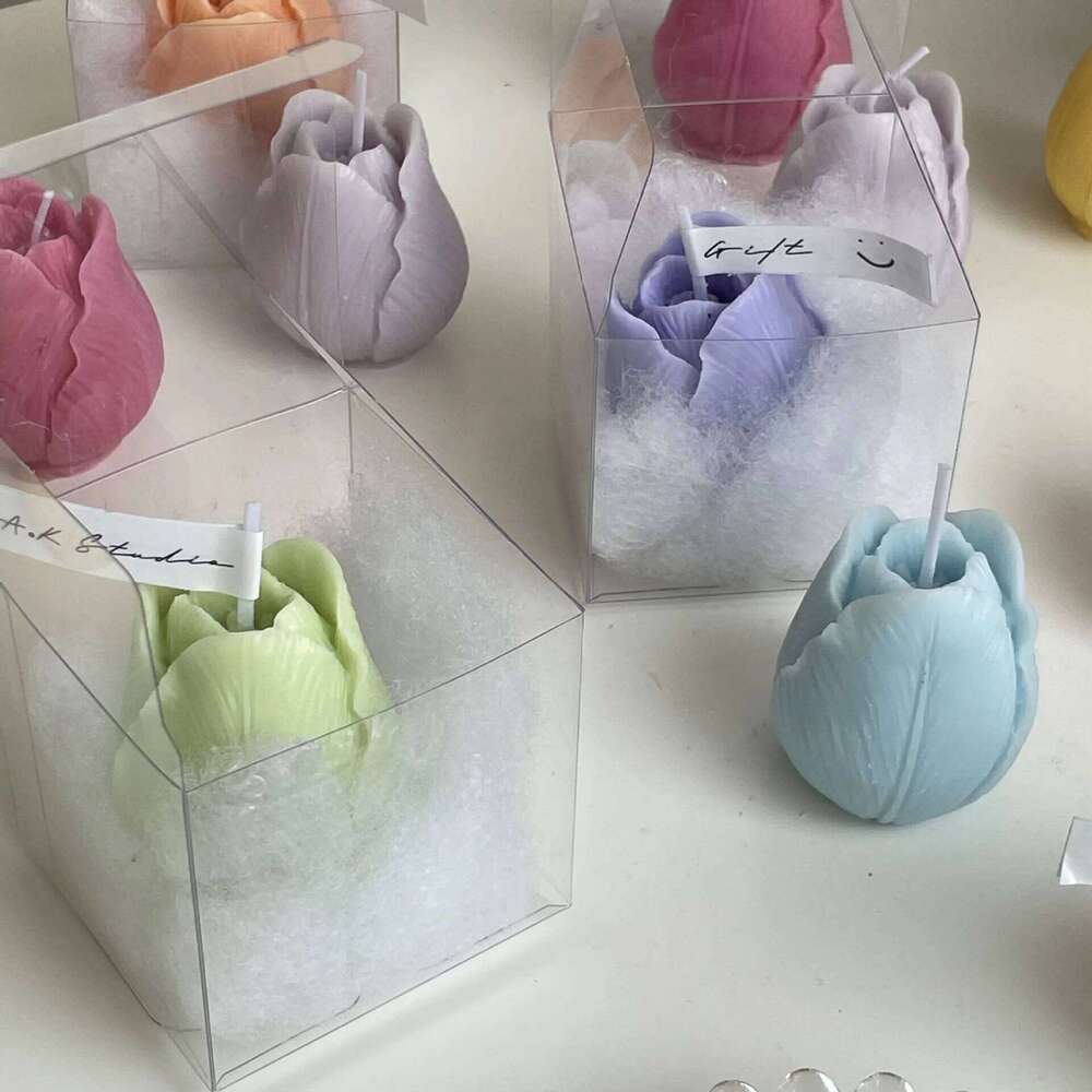 Tulip Candle Women's & Wedding, Ins Floral Photo Prop, Elegant Party Favor Gift, Birthday Teacher's Day Present for Her S260204