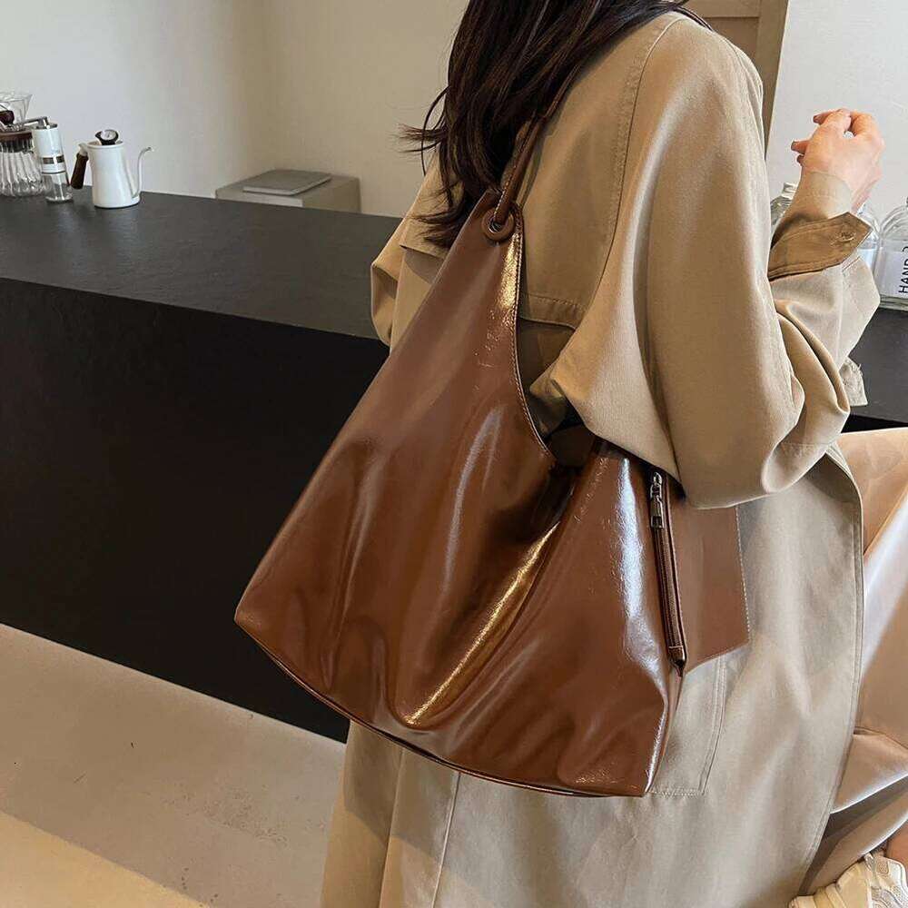 Retro PU Women's Shoulder Large Capacity Commuting Handbag with Small Purse High Quality Ladies Underarm Casual Tote Bag Y260204