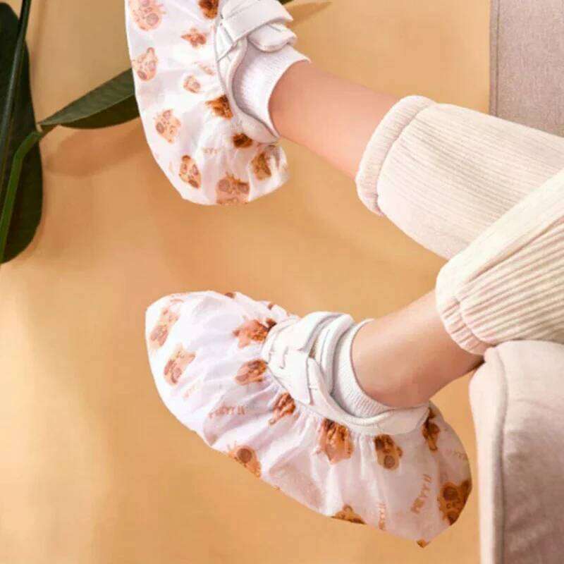 50/100pcs Cartoon Printed Non-Woven Thickened Disposable Indoor Dustproof Anti-Slip Guest No-Remove Shoe Foot Covers S260204 3d3