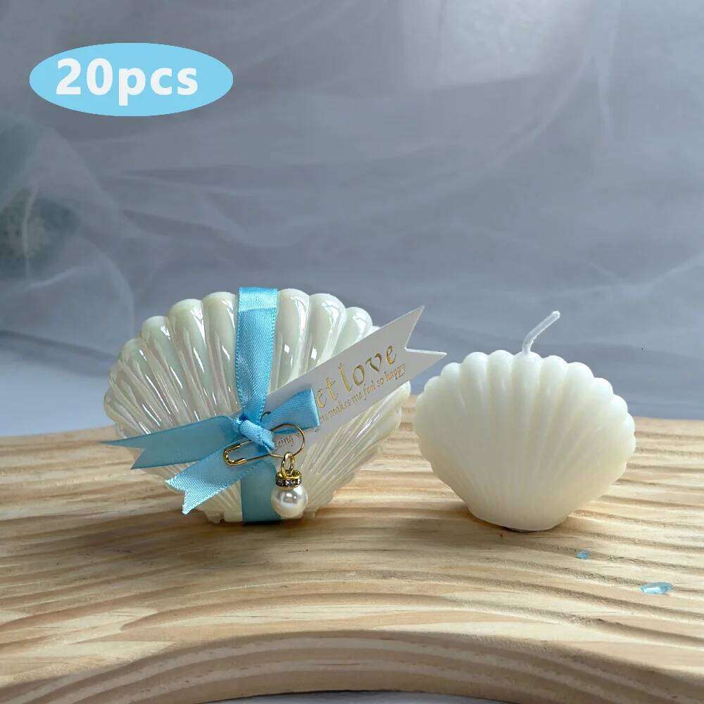 10pcs/20pcs Shell Pearl Set Freesia Scented Candle Bridal Shower Wedding Favors for Guests Party Holiday Home Decor S260204