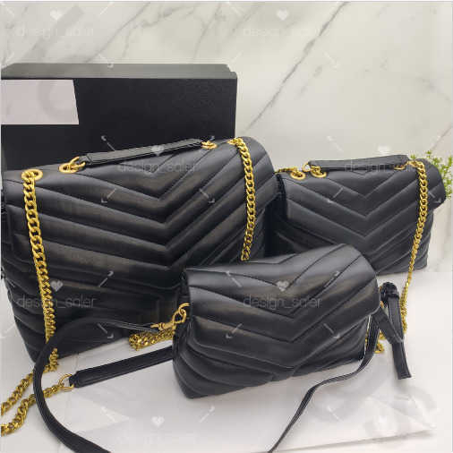 2026 Shoulder Bags crossbody designer bag 3 sizes black golden chain bags designer women bag luxury leather purses designer woman handbag dhgate cross body handbags