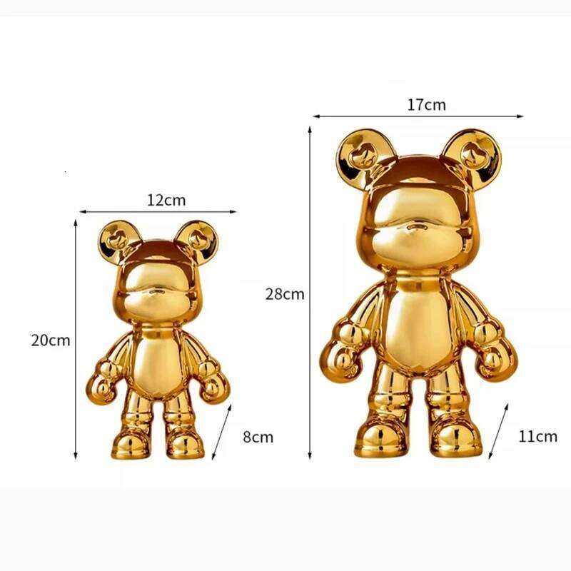 Bear Ceramic Bank Sculpture Animal Money Box Statue for Home Office Decor With Coin Slot Novelty Football Enthusiasts Gift S260204