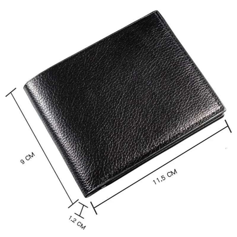 New Men's Wallet Genuine Leather Men Premium Product Real Cowhide Wallets for Man Short Black Walet Portefeuille Homme Z260205